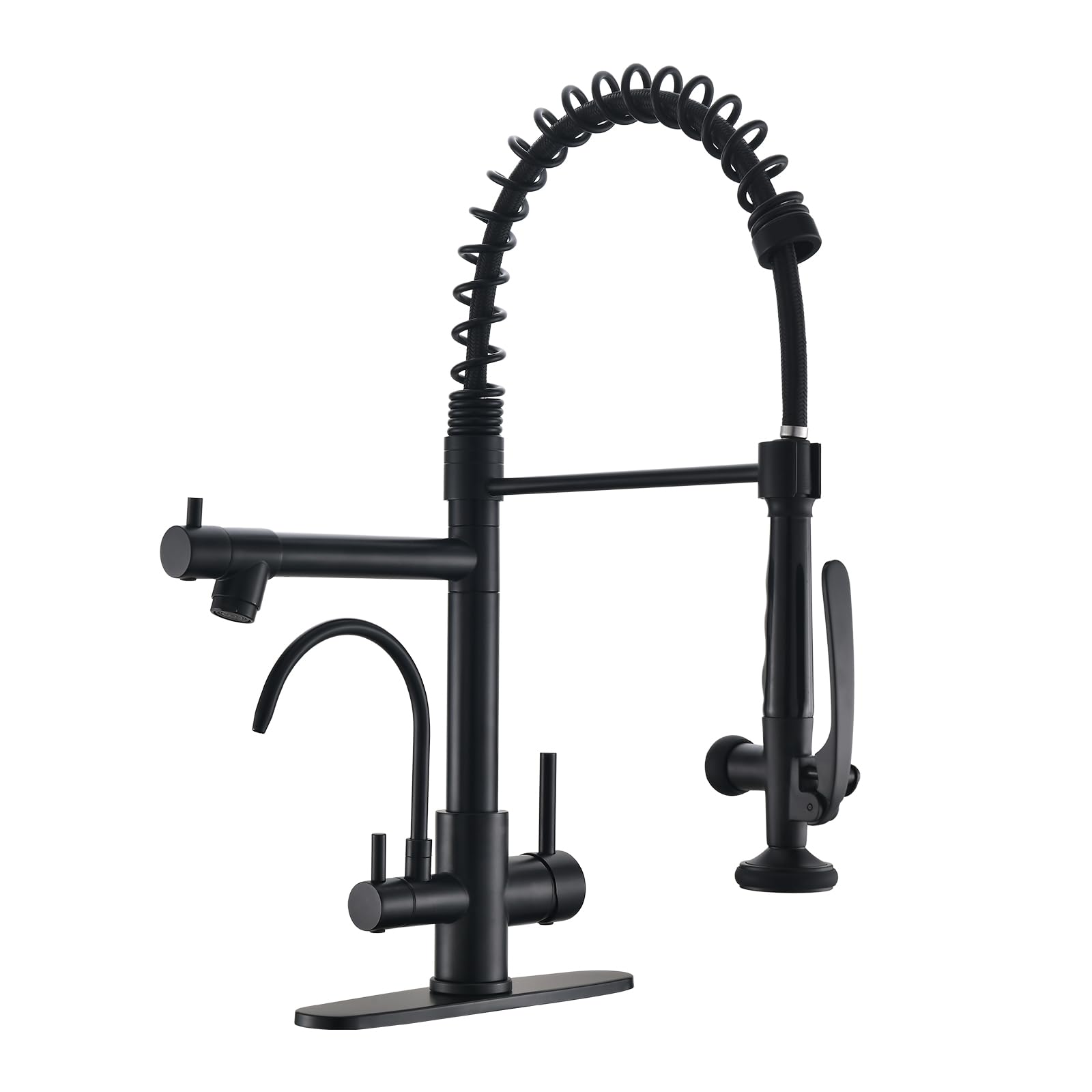 Fapully 3 in 1 Filter Kitchen Faucet Matte Black