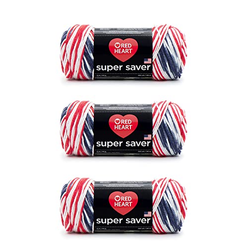 Image of Red Heart Super Saver Yarn, 3 Pack, Americana 3 Count