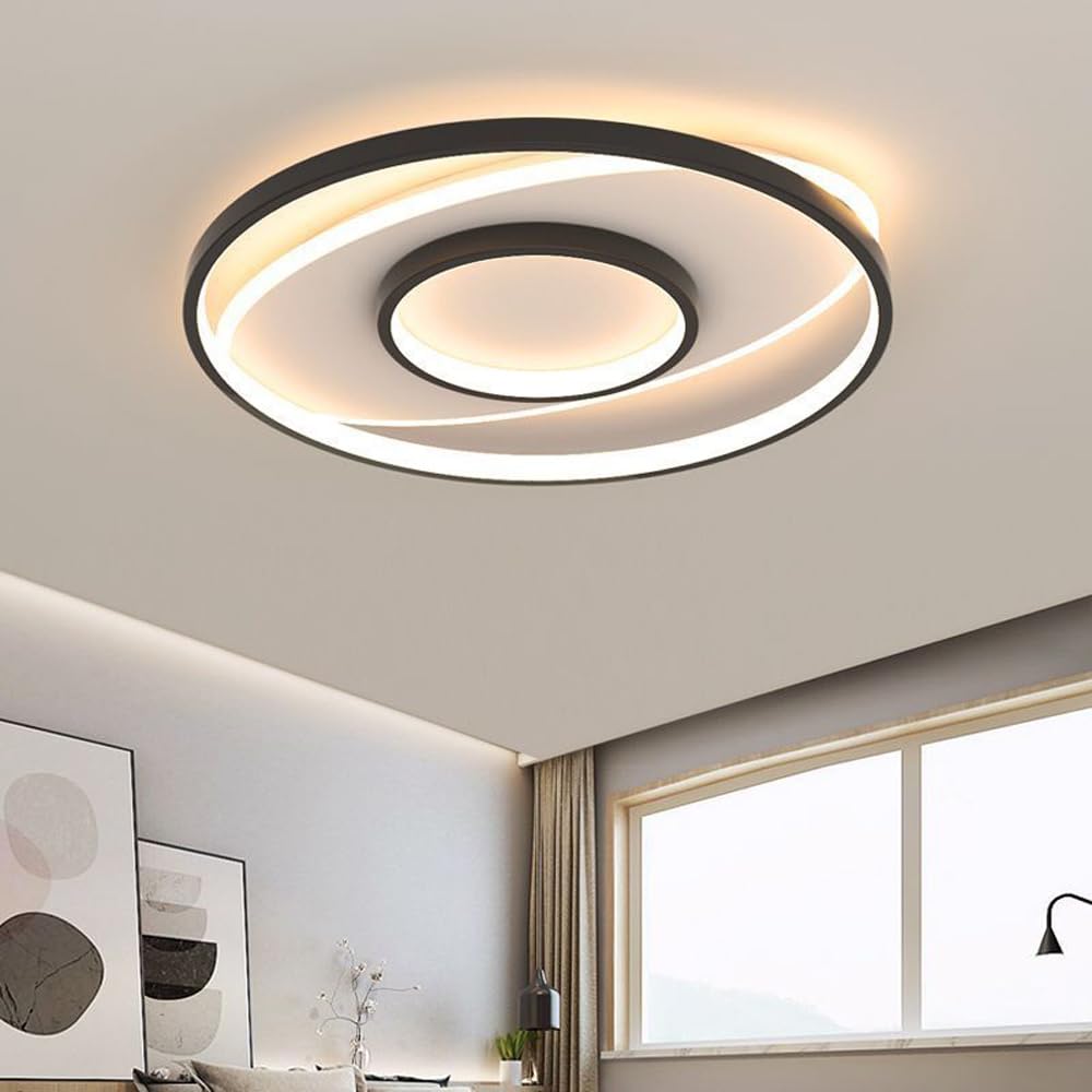 Lampa sufitowa do przedpokoju, balkonu, mała lampa sufitowa, do montażu podtynkowego 48 LED, oświetlenie salonu, okrągła, przyciemniana lampa do salonu