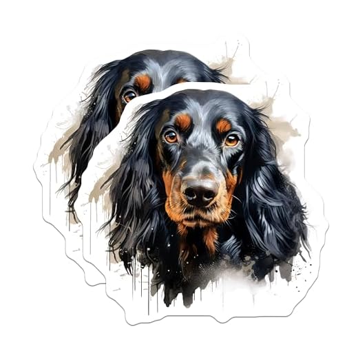 (2 Pack) Gordon Setter Stickers - Dog Lover Decor - Pet Canine Art - 5" On Longest Side - Sticks to Smooth Flat Surfaces - Made in USA - BMCS24710