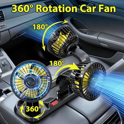 Portable 3-Head Car Cooling Fan