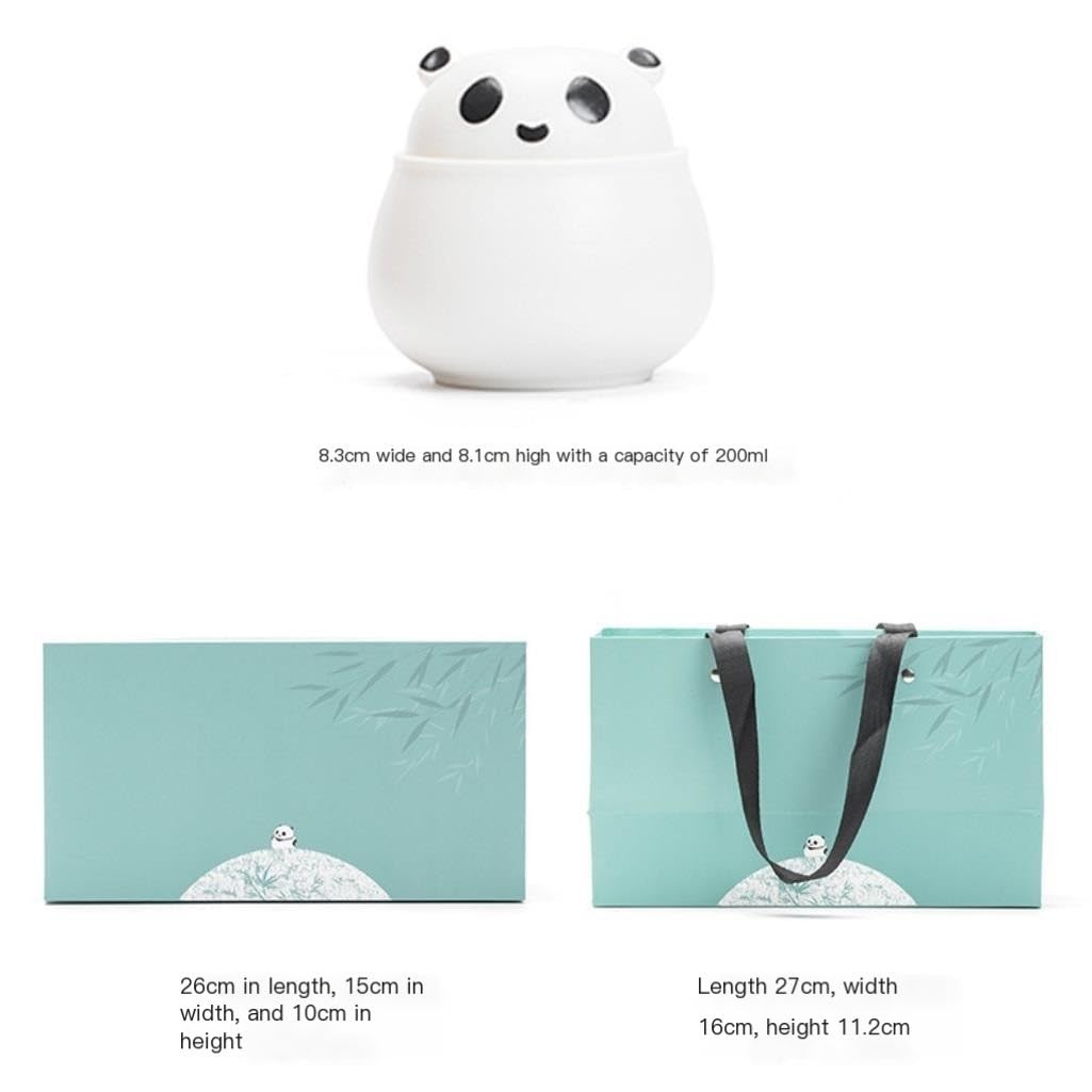 HLTYGWX Teedose, kreativer Panda, Vorratsdose für Massentee, Keramik, versiegeltes Glas, Küche, Snackdose, Bonbondose, Haushalt, grünes und schwarzes Teeglas, Teedose