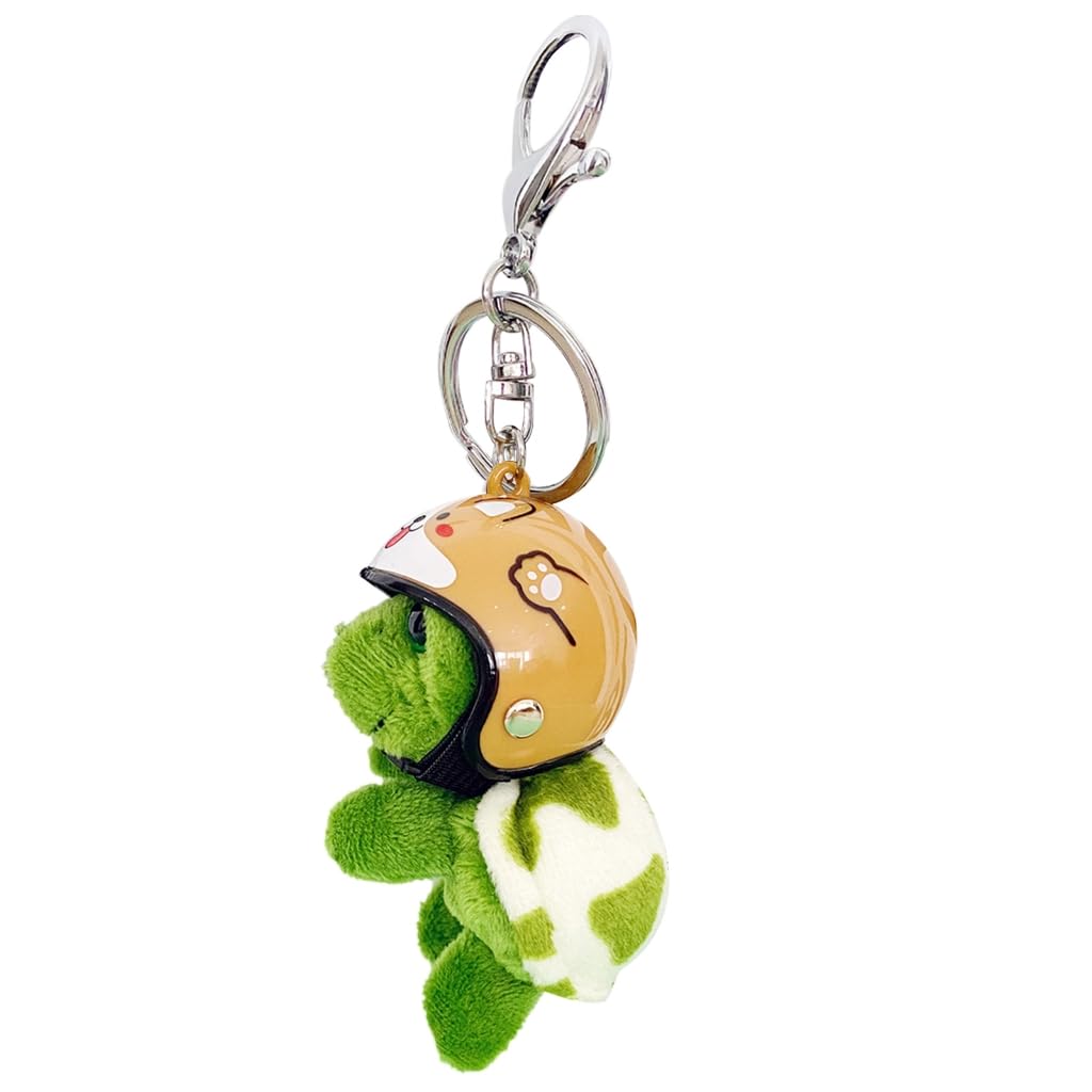 FANSWAN Key Chain Wearing Helmet Turtle Keychain Plush Keychain Pendant Bag Jewelry Accessories for Car Decorations Party, Dog