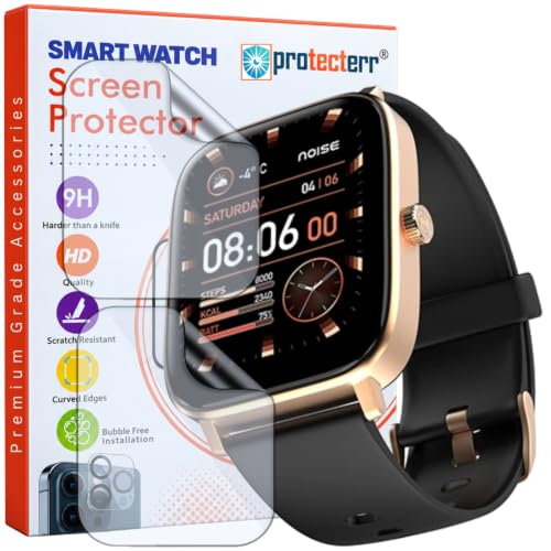 Image of Smartwatch Screen Protector for Noise ColorFit Icon 2 1.80 inch (Pack of 2) - Flexible TPU Film, 9H Scratch Resistant, Self Healing, Anti Fingerprint, HD Clear - Not Tempered Glass