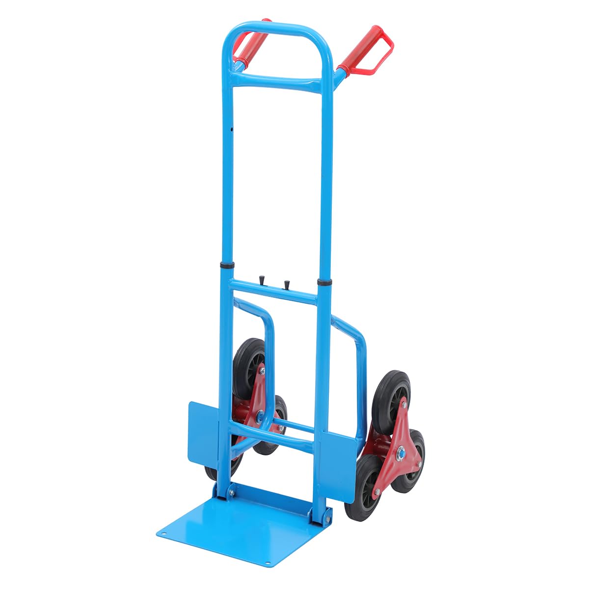 KATSU Wózek wspinaczkowy na schody, składany, do wózków ręcznych, 200 kg, nośność 200 kg, wytrzymała stal z 6 kółkami i regulacją wysokości, teleskopowy uchwyt, do dostawy paczek ładunkowych, magazynu