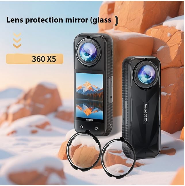 Coyktonty Lens Guard/Lens Protective Cover for Insta360 X5, 9H hardness High transmittance,Waterproof Dustproof (Optical Glass)