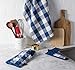 DII Buffalo Check Kitchen Collection, Classic Farmhouse Dishtowel Set, 20x30, Navy & Cream, 3 Piece