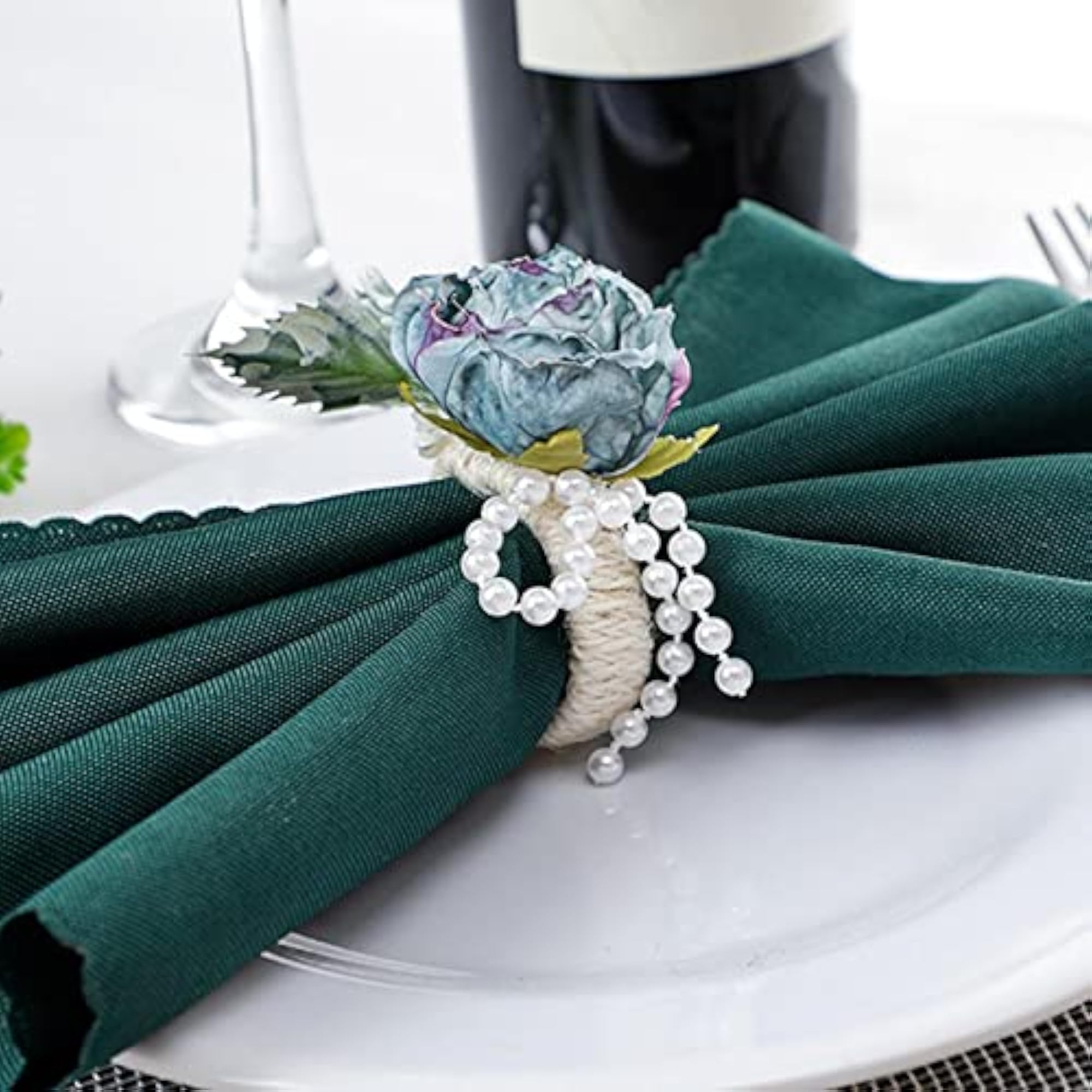 6 Pieces Rose Napkin Rings for Valentine's Day Table Red