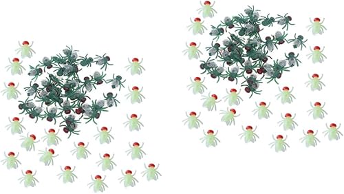 TOYANDONA 200 PCS Plastic Fly Luminous Fly Realistic Artifical Toy Halloween Goodie Bag fillers Fake Fly Artificial Trick or Treat Toys Halloween