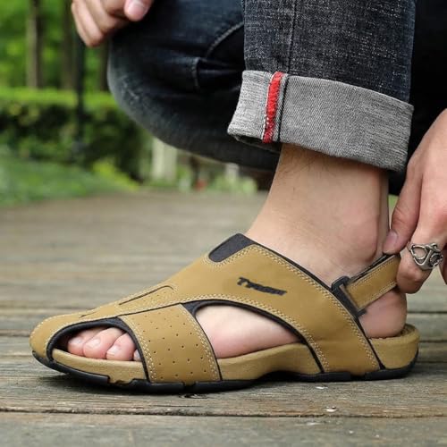 Image of TRACER Causal Sandals for Men's, Stylish & Comfortable, Eva with Rubber Randal Sole, Knitted Upper Lightweight & Breathable, Closure Velcro, Stylish Sandal, Size - 6 to 11