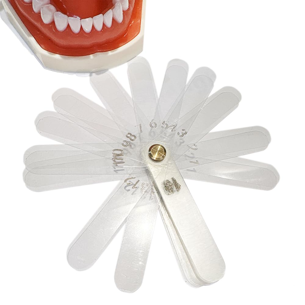 Dental Leaf Gauge High Quality Occlusal Measurement Ruler Tools Autoclavable Numbered 56 Pieces 0.1mm Thickness