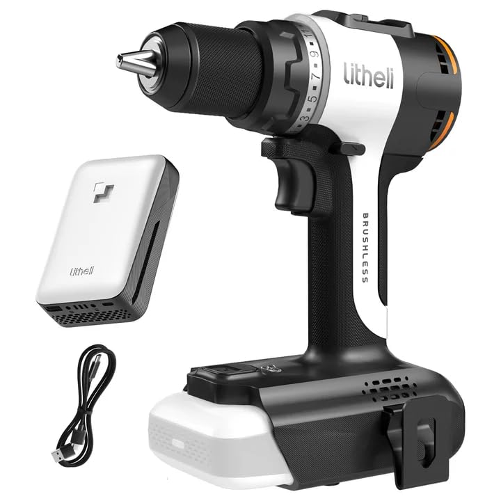 Litheli 20V Brushless Cordless Drill Driver, 530 In-lbs High...