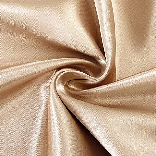 Thmyo Satin Bed Sheet Set,Extra Soft Deep Pocket Silky Satin Sheet Set With 1 Fitted Sheet +1 Flat Sheet + 2 Pillow Cases (4-Piece Beige, Queen) #TOP6
