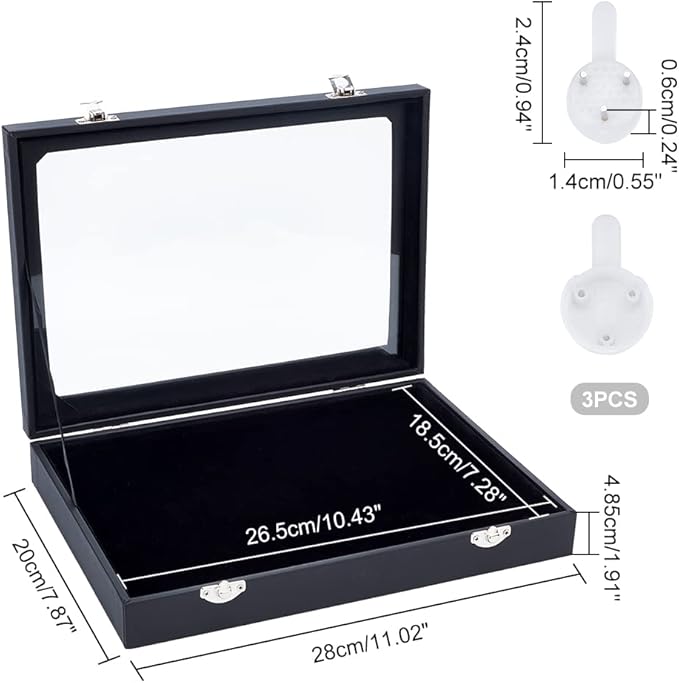 Estuche Exhibidor de Broches de Terciopelo Negro miniatura 3