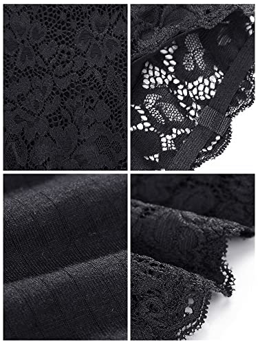 Image of Boao 3 Pieces Women's Floral Lace Tube Top Bandeau Strapless Bras Seamless Stretchy Chest Wrap