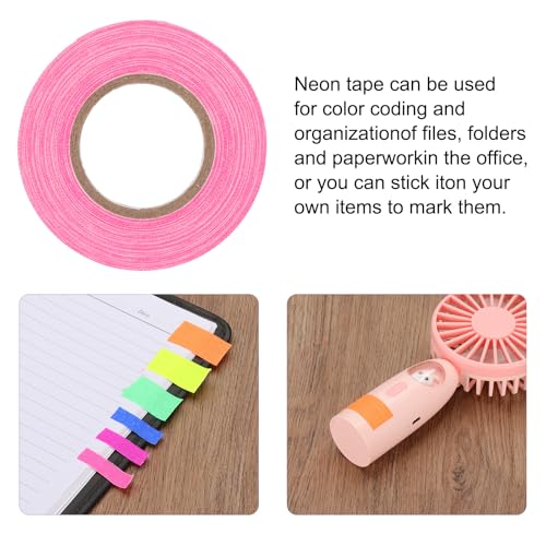 Image of PATIKIL Neon Gaffer Cloth Tape, 0.8 Inch x 65.6 Feet Colored Cotton Glow Tape Markers Fluorescent Blacklight Glow in The Dark Reflect Tape Stickers for Party Decorations, Pink