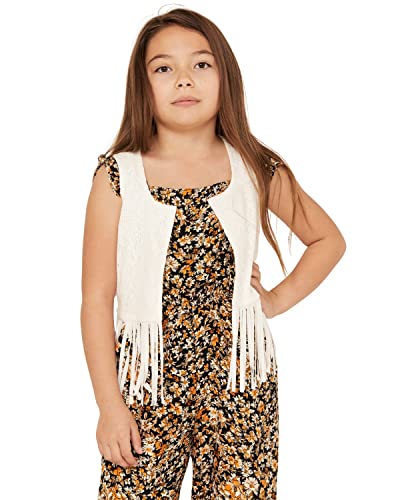Shyanne Girls' Fringe Lace Vest - Sgsp23k89-Crm