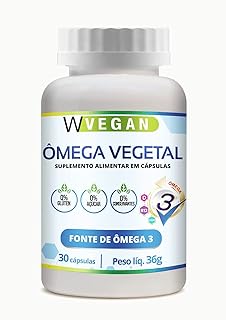 W Vegan Ômega 3 Vegetal 60 capsulas Omega DHA