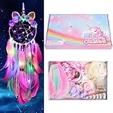 Bienbee DIY Dream Catcher Kit Unicorn Dream Catcher Wall Decor DIY Craft Kit for Kids 3M Long Led Dream Catcher Perfect Handmade Gifts for Age 6 and Above