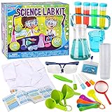 Klever Kits Science Lab Kit for Kids 60 Science Experiment Kit with Lab Coat Scientist Costume Dress Up and Role Play Toys Gift for Kids Christmas Birthday Party