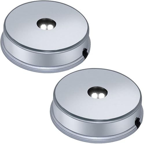 Miniatura 31 de Base de soporte de luz multicolor multimodal LED de 4.33 pulgadas, color plateado, base de exhibición cuadrada para arte de cristal 3D, base de luz