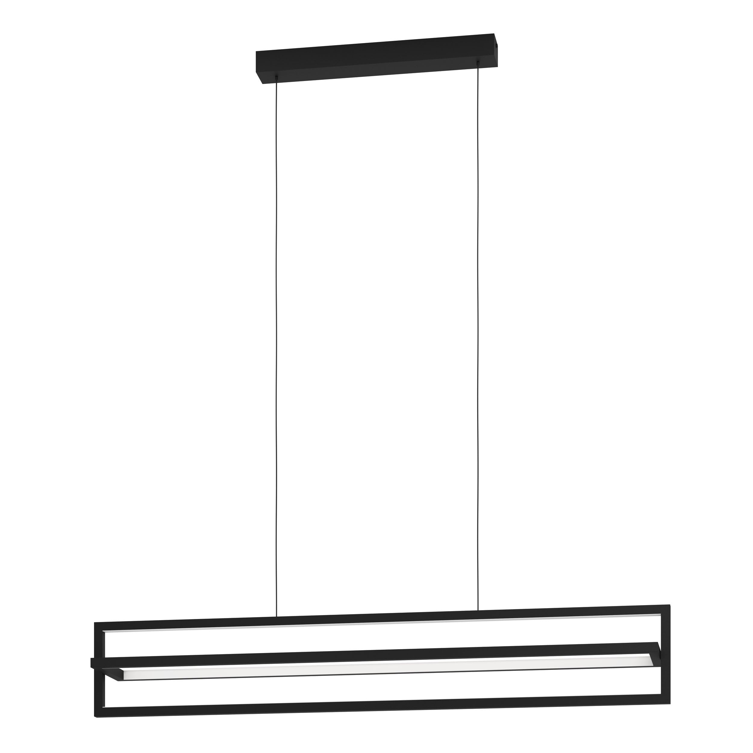 Eglo LED Pendant Lighting Siberia, dimmable Ceiling Light Fitting with Remote Control and Timer, Hanging lamp for Dining and Living Room, Black Metal and White Plastic, Warm-Cool White โ image 1