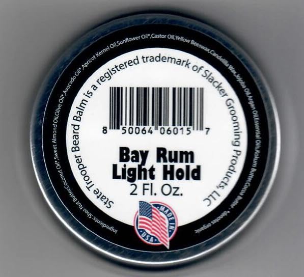 State Trooper Beard Balm (2 oz Tin) – All Natural Leave-In Beard Conditioner & Softener for Men – Bay Rum – Infused with Shea Butter, Argan & Jojoba Oils for Healthy, Tamed Beards - Image 7