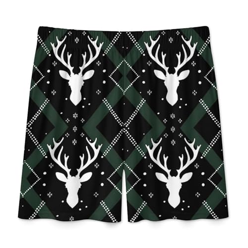 Christmas Deer Men's Pajama Shorts Lightweight Sleep Shorts Lounge Shorts Soft Pj Bottoms Sleepwear4
