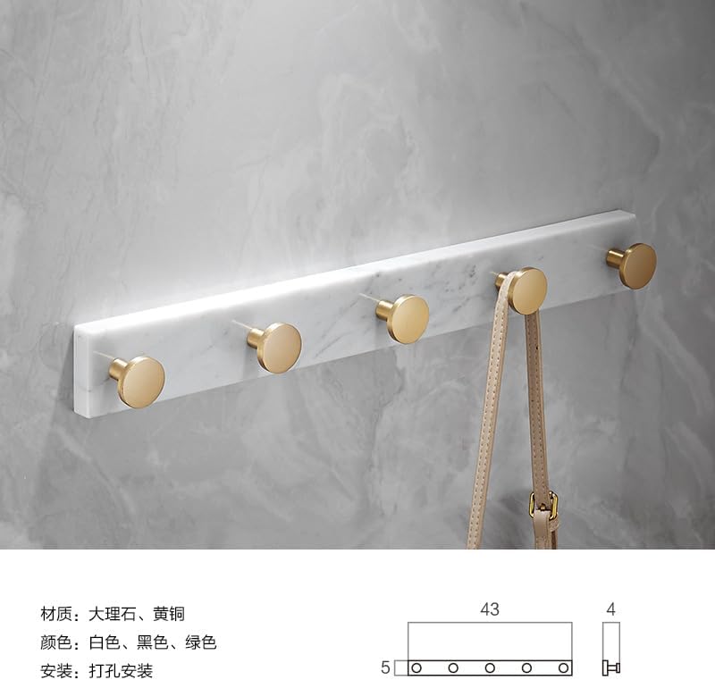 Marble Coat Hook Bathroom Minimalist Row Hook Bedroom Coat Hook Hook Hook, White Coat Hook