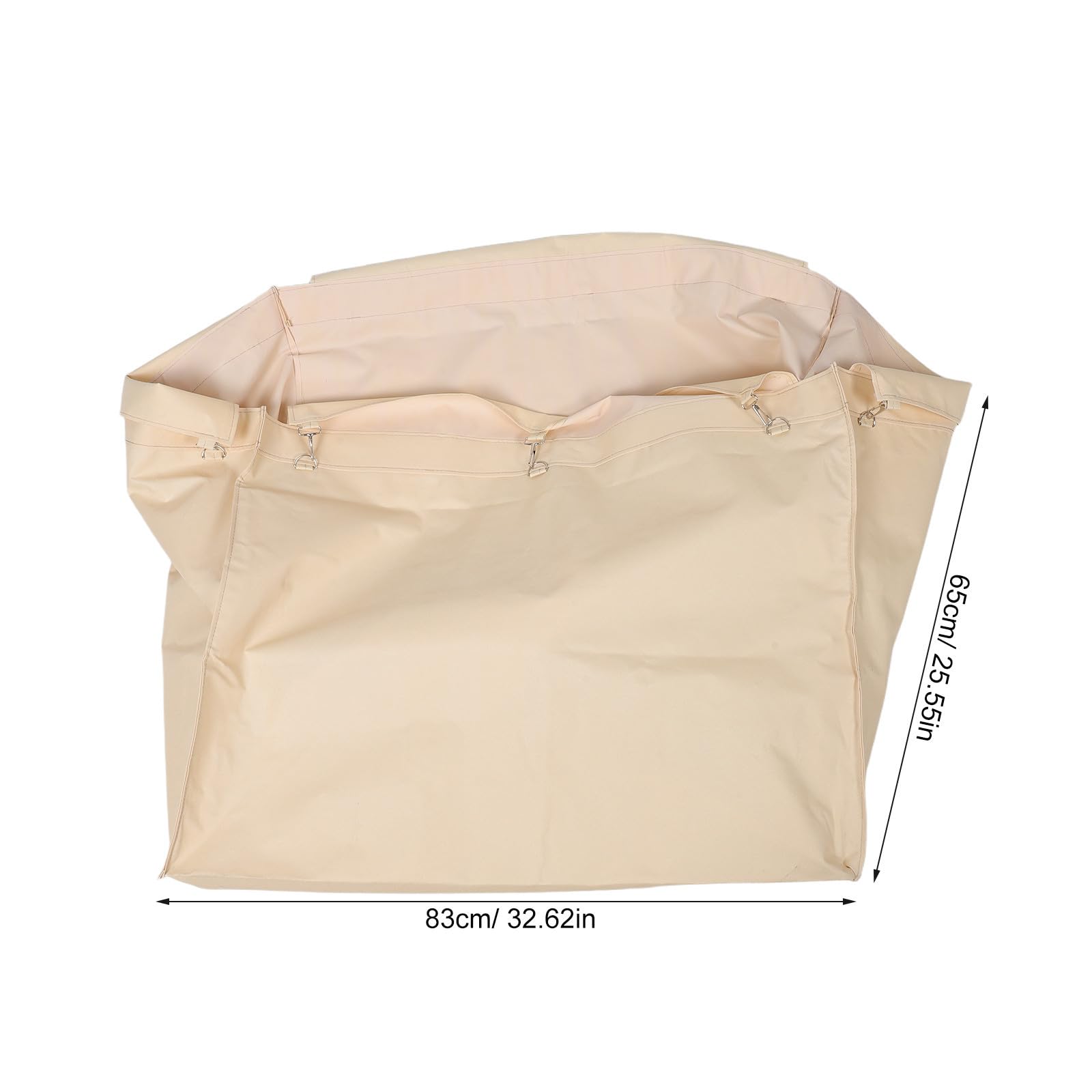 Sosoport Sacchetto Bordo Lavanderia Carrello Rimovibile in e Interno Beige Rettangolare 63cm con Fibbia Ferro Rinforzato Resistente Commerciale per Biancheria Sporca