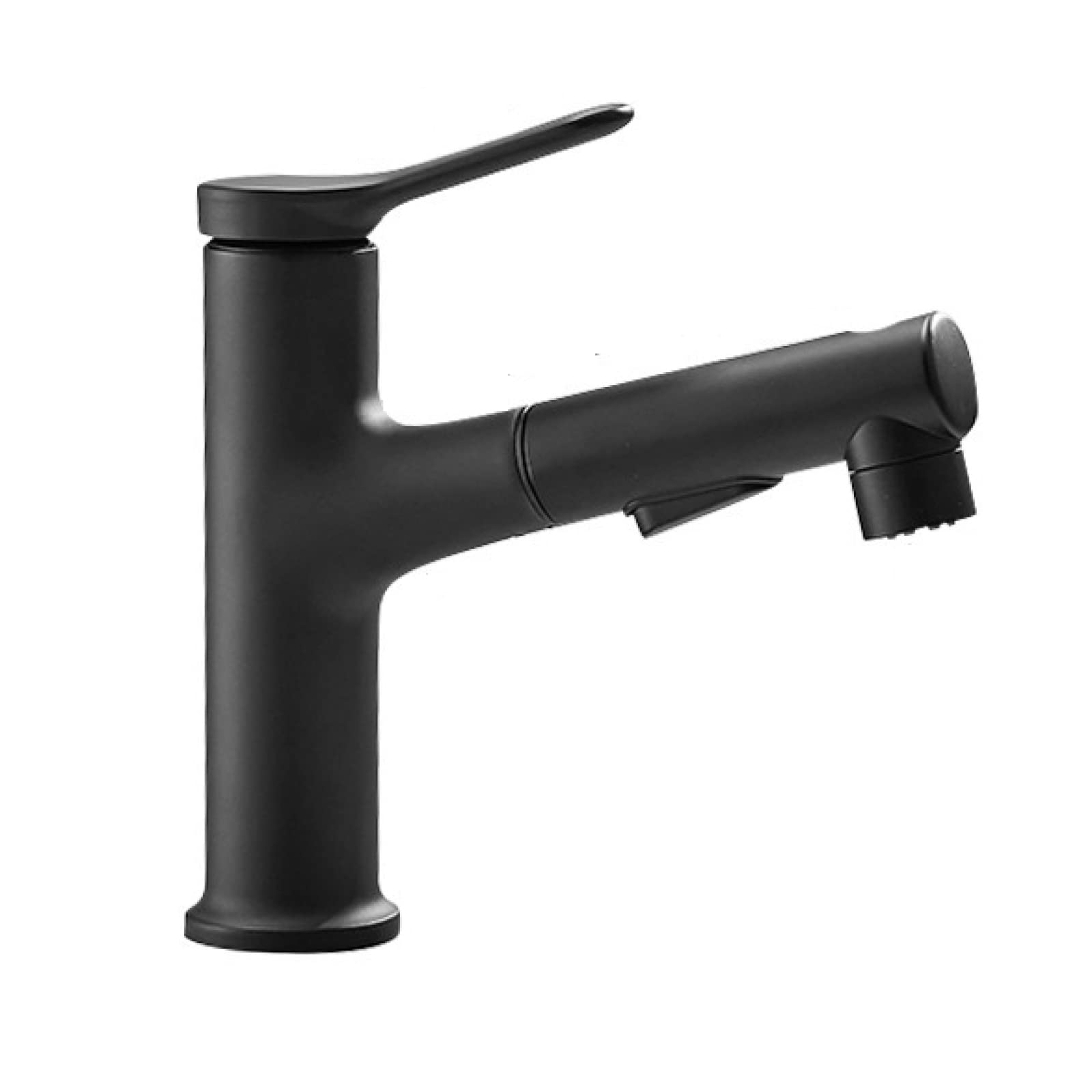 Robinet de salle de bain noir avec douchette extractible multi-usage