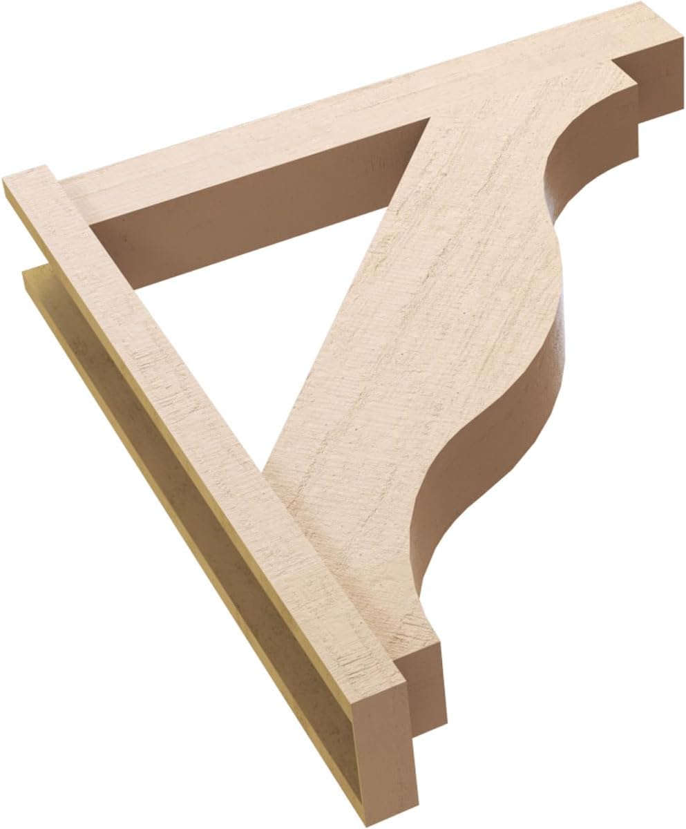Ekena Millwork 6"W x 32"D x 36"H Funston Block Rough Cedar Woodgrain TimberThane Outlooker, Primed Tan