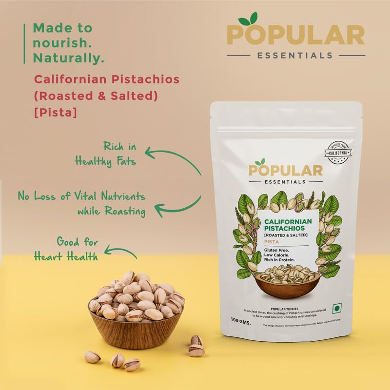 Image of POPULAR ESSENTIALS Californian Roasted Pistachio (Salted), 100 gm