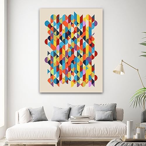 Quadro decorativo sala Arte Colorida geometrica 60x40