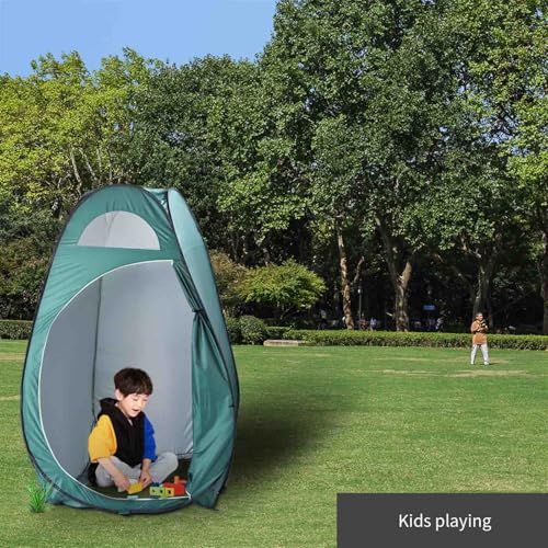Carpa portátil para ducha de camping con privacidad, tienda de cambio para una persona, resistente al agua, verde, 47.2" de ancho x 74.8" de alto miniatura 4