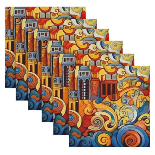 Servilletas de tela cuadradas 50.5x50.5 cm pack de 4 miniatura 6