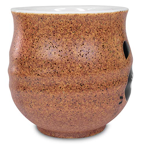 Set Of 2 Japanese Mino Ware Coffee Mug Ceramic Tea Cups, Boy & Girl Tanuki Japanese Racoon Dog Design, 10 Oz #TOP2