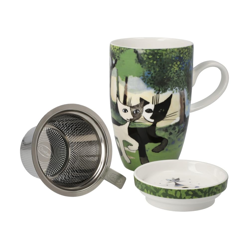 Teetasse mit Deckel und Sieb Una passeggiata nel verde Rosina Wachtmeister