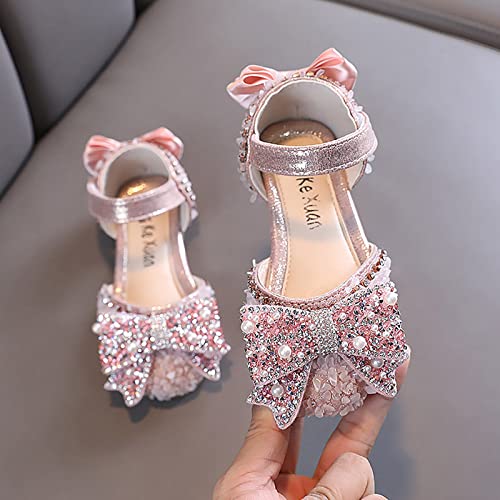 Generic Spring Autumn New Children Girls Flat Pearl Crystal Shoes Bow Princess Shoes PU Leather Solid Toddler 7 Shoes Girls2