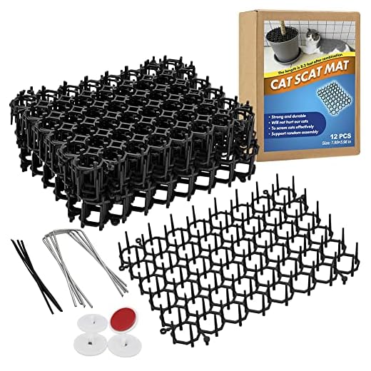 Ley's 12 Pcs Cat Scat Mat Cat Deterrent for Garden