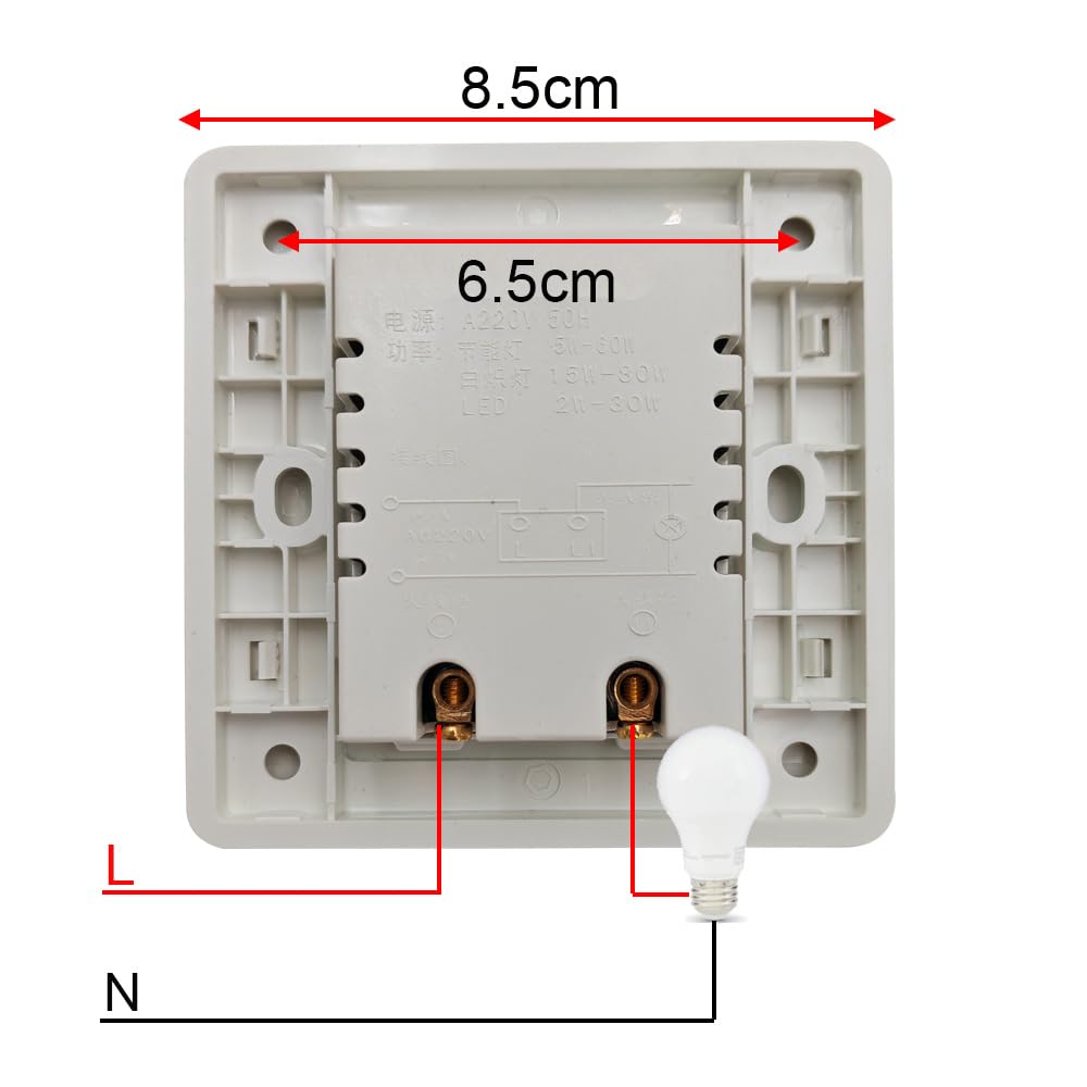 Gebildet 2Stück Klatschton-aktivierte Schalter,Sprachlicht Klatschton Steuerungsschalter,kabellose Wand Klangaktivierungsschaltersteuerung für Schlafzimmer,Küche,Dachboden,TV-Geräte,12~250V/1Ampere