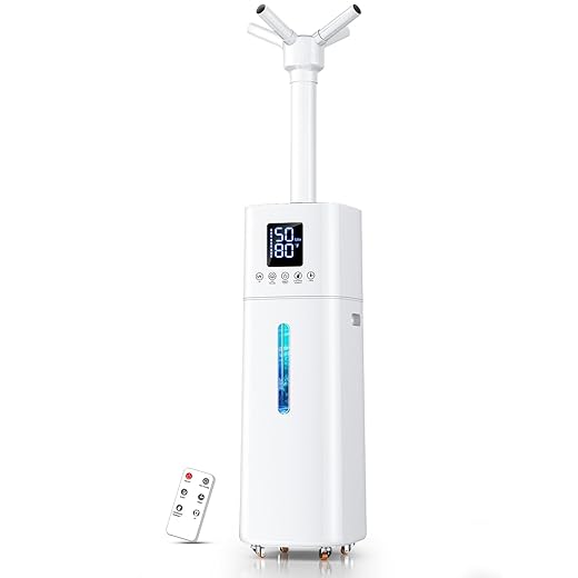 15L/4Gal Humidifier Large Room, 600mL/h Misting, 1200ft² Coverage, Auto Humidity Control, 72H Runtime, Top Fill, Aroma Diffuser, Sleep Mode, 12H Timer, Auto Shutoff Protection