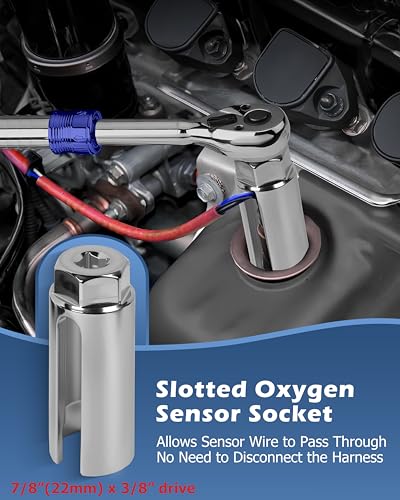 DAYUAN 5 pcs O2 Oxygen Sensor Socket Set, Wrench Remover Tool and Thread Chaser Set - Image 5