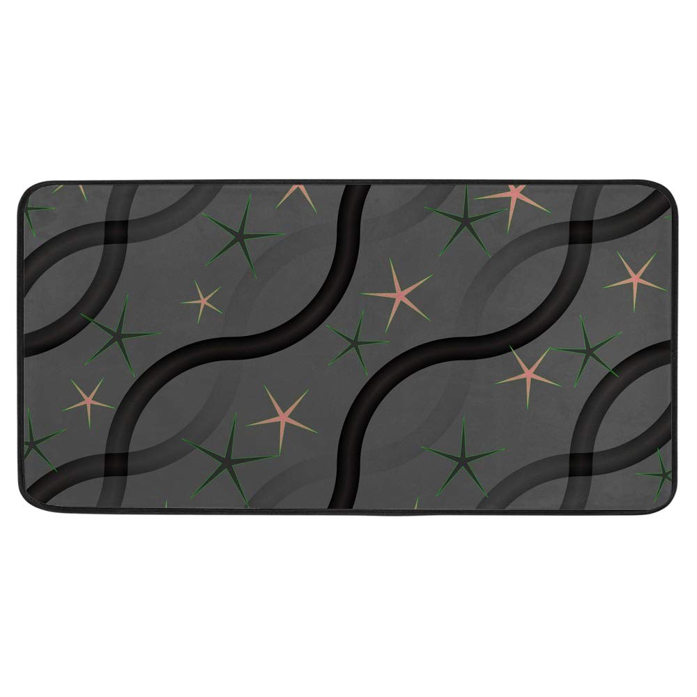 Alfombrilla antideslizante de cocina impermeable y lavable con diseño de triángulos