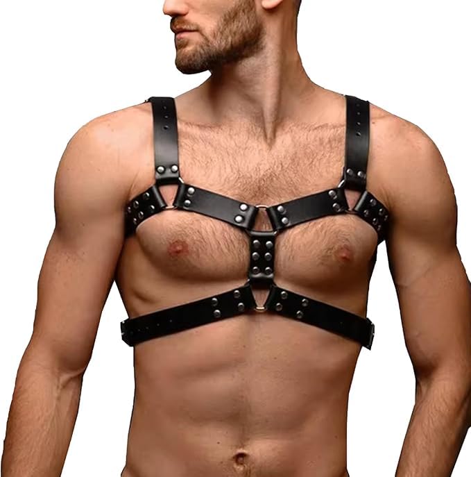 Mens PU Leather Chest Harness Adjustable Shoulder Belt for Fashion Styling Costume Accessory for Festivals Cosplay Stage Performance chest harness leather harness body harness chest pack