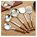 ZHANGZHI 5 sztuk Drewno Ziarna Uchwyt Ze Stali Nierdzewnej Zupa Spatuła Łyżka Smażenia Łopata Colander Kitchen Naczynia Gospodarstwa Domowego Gotowanie Zestaw