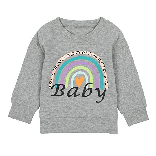 Baby Girls Sweatshirt Mamas Girl Rainbow Shirts Casual Long Sleeve Pullover Top Fall Winter Outfit Cotton Clothes
