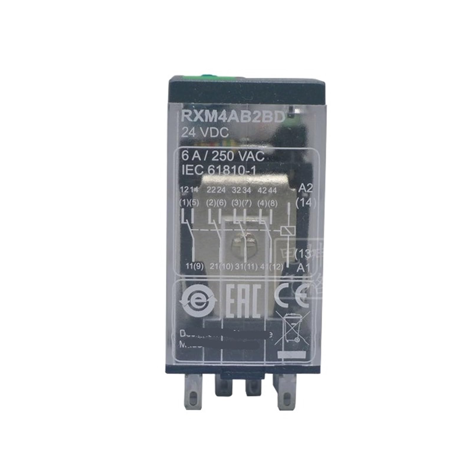Relé pequeño RXM4AB2BD DC24V 14 pines 6A con luz indicadora