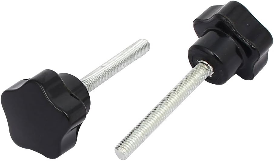 Aexit M5x40mm Male Knobs & Hand Wheels Thread 25mm Dia Plastic Star Head Screw On Type Clamping Star Knobs Knob 20pcs