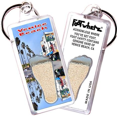 FootWhere Venice Beach, CA Souvenir Keychains. 6 Piece Set. Made in USA image 3